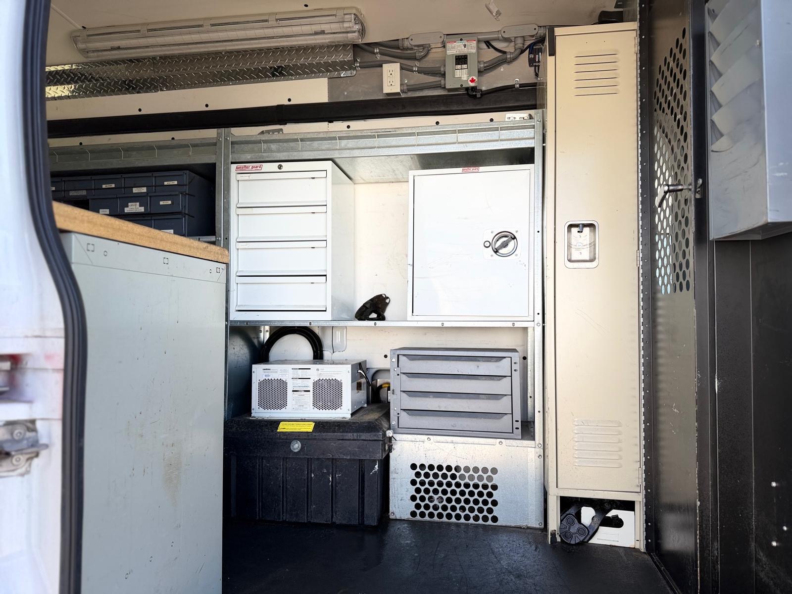 2015 Ford Transit Cargo Van Roof Rack, Inverter Inside